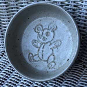 Gray Ceramic Bowl with Bear Design Down to Earth  FS